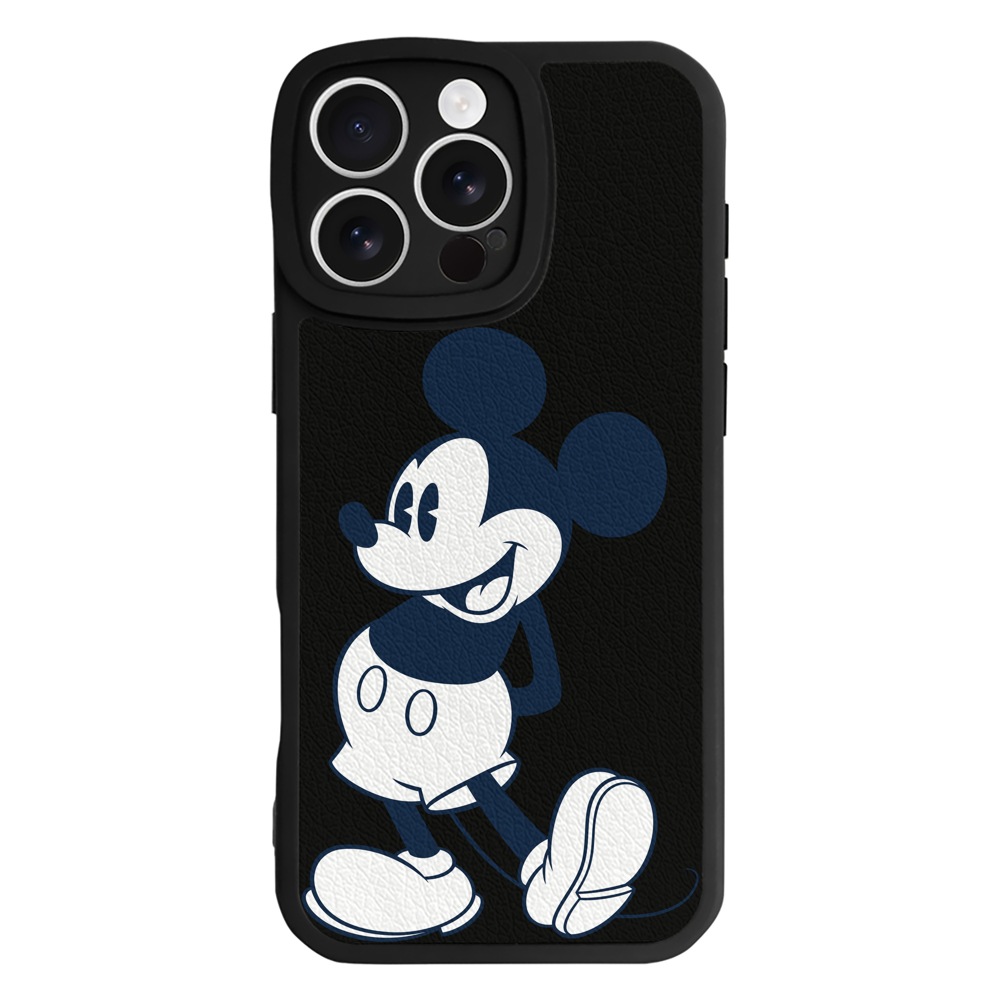 （画像用） ミッキーマウス Mickey Mouse 【iPhone 16シリーズ対応】シリコンスマホケース（レザー調） 材質：シリコン